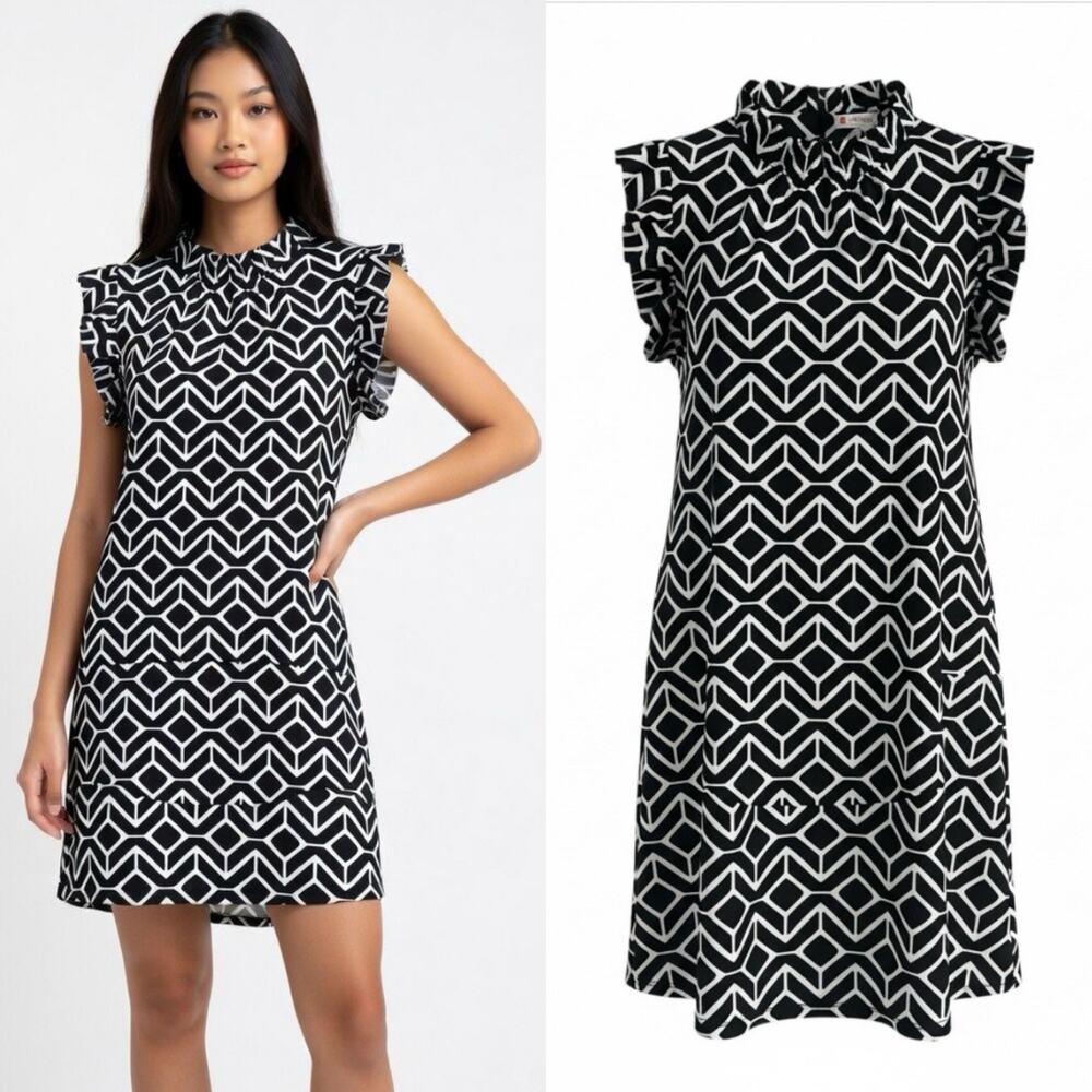 Jude Connally Shari swing mini dress Sz Large Jude Cloth Preppy coastal chic